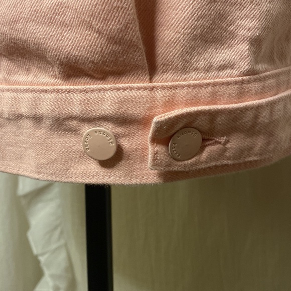 J Brand X Simone Rocha Pink Ruffle Sleeve Button Down Denim Vest Size S/M RARE‎ - Picture 7 of 13